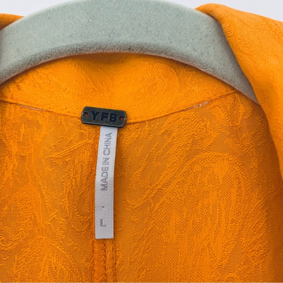 NWT Young Fabulous and broke 100% viscose yellow Jumpsuit size L - Picture 11 of 12